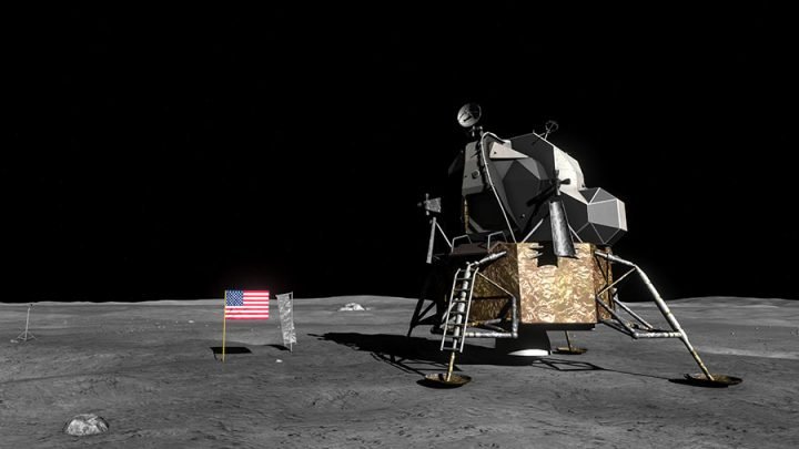 Moon walk by virtual reality