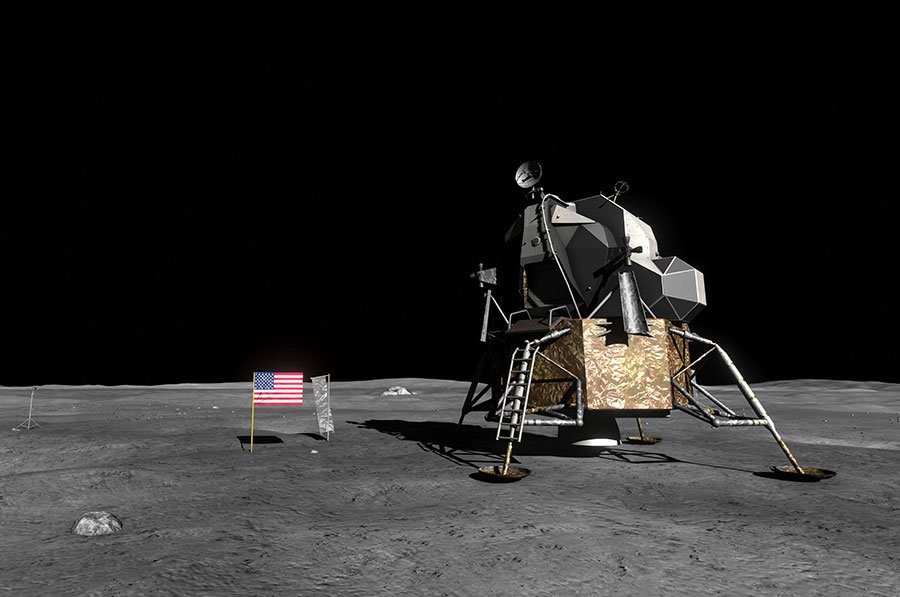 Moon walk by virtual reality